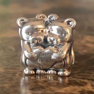 Authentic Pandora Best Buddies Bear Charm S925 ALE engraved “Best Friends”